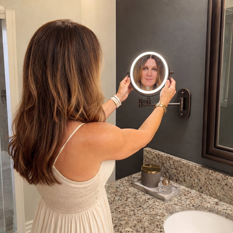 LED Lighted Magnifying Makeup Mirror – Rechargeable, Wall-Mount with Adjustable Brightness - 2 (replacement)