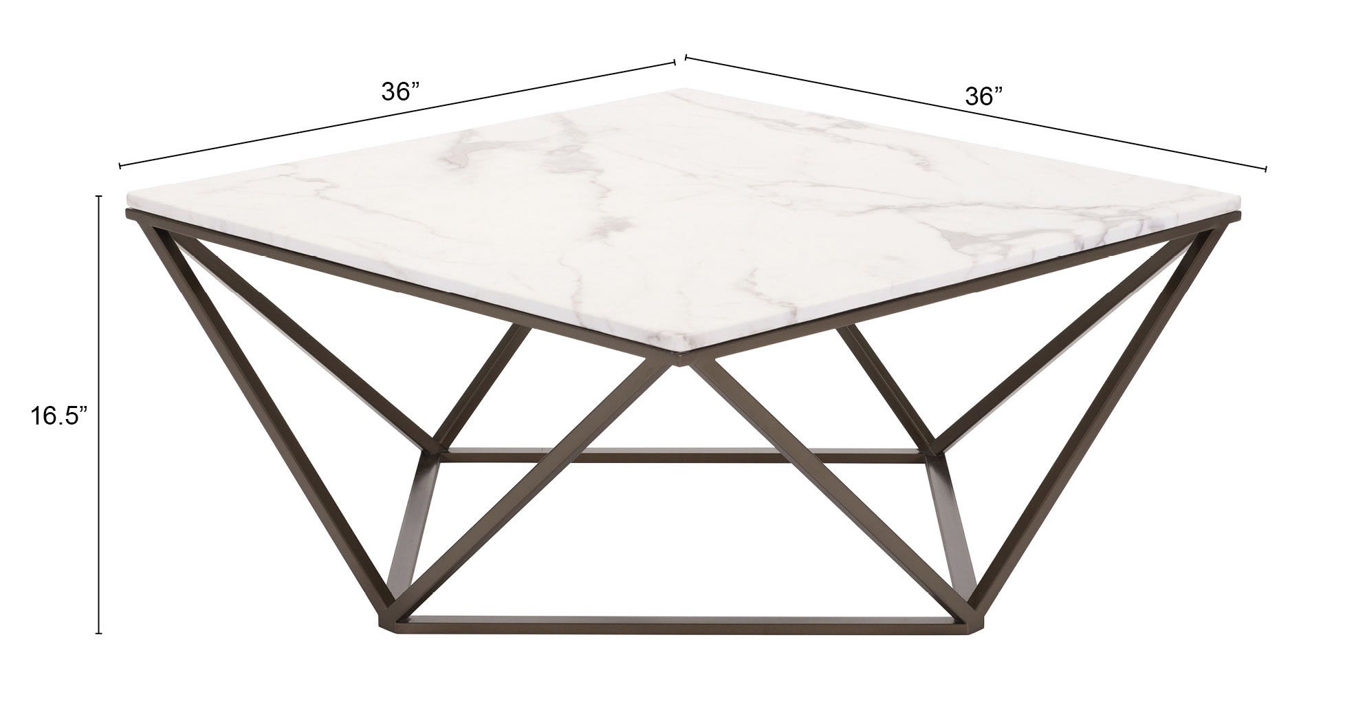 Tintern Coffee Table White & Antique Bronze