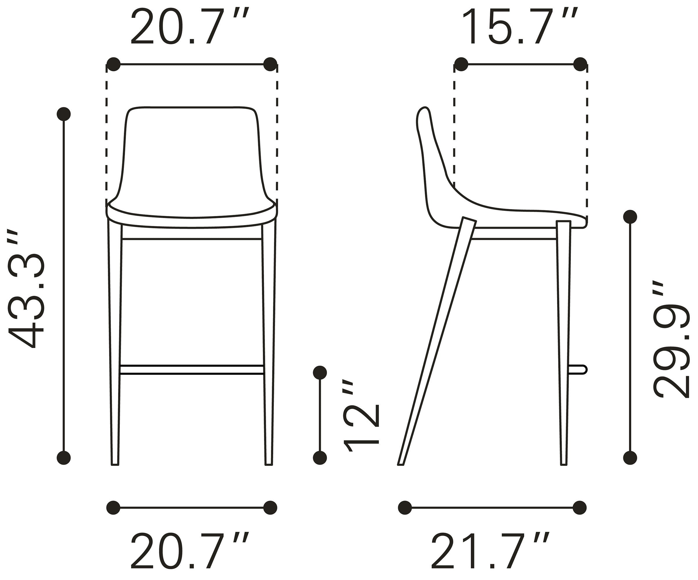 Magnus Barstool Black & Silver