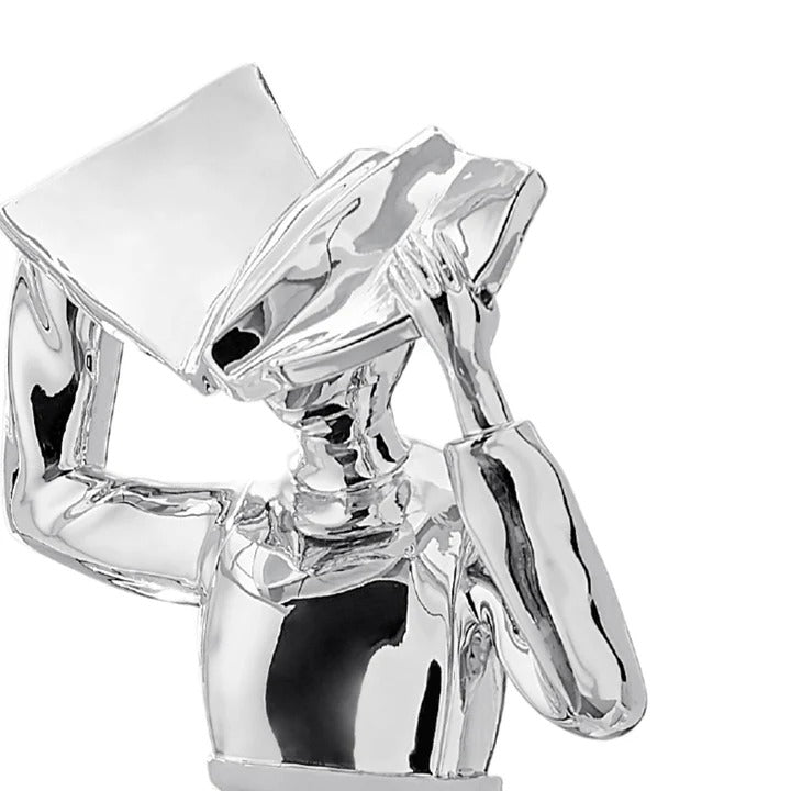 Exclusive Solange Sculpture Chrome - Premium 24" Handmade Resin Art Collection