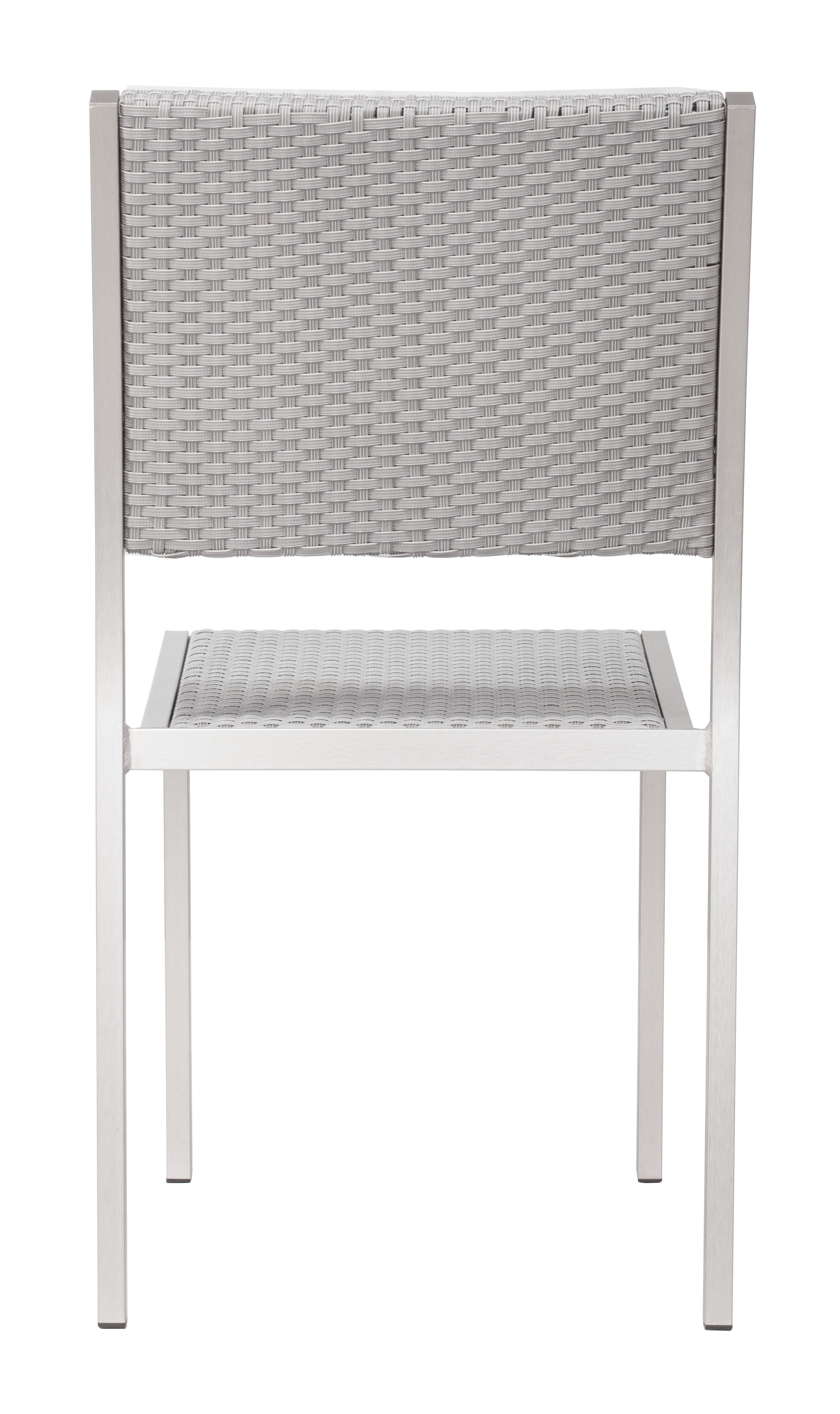 Metropolitan Armless Dining Chair (Set of 2) Gray & Silver