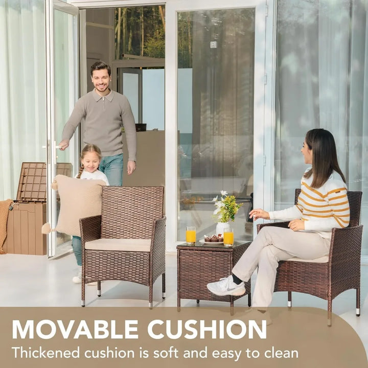 3-Piece Outdoor PE Rattan