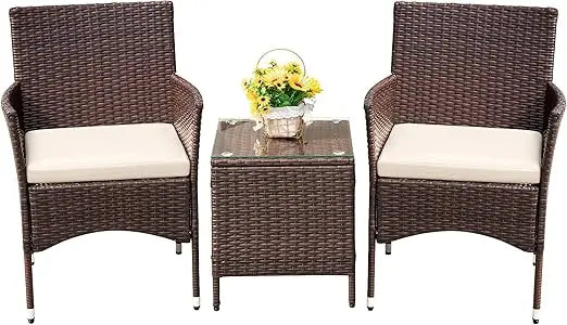 3-Piece Outdoor PE Rattan