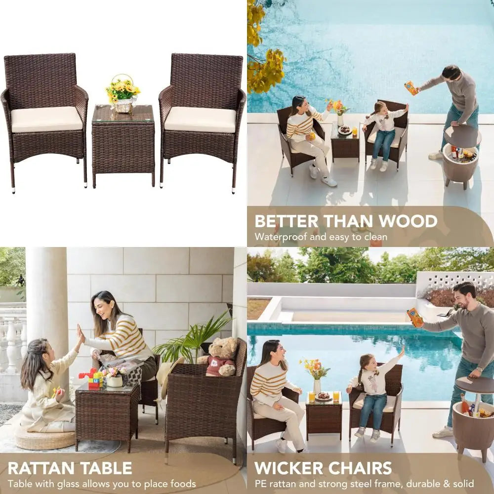 3-Piece Outdoor PE Rattan