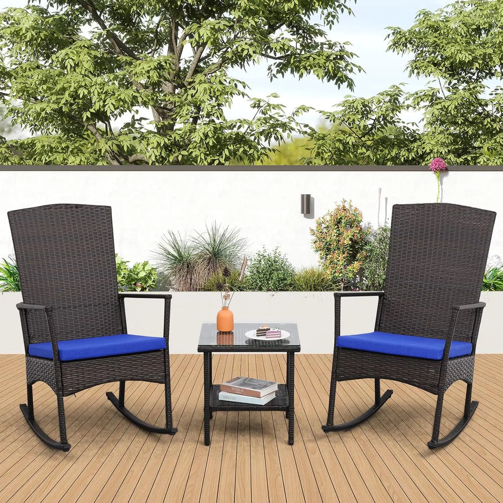 3-Piece Patio Rattan Bistro Set