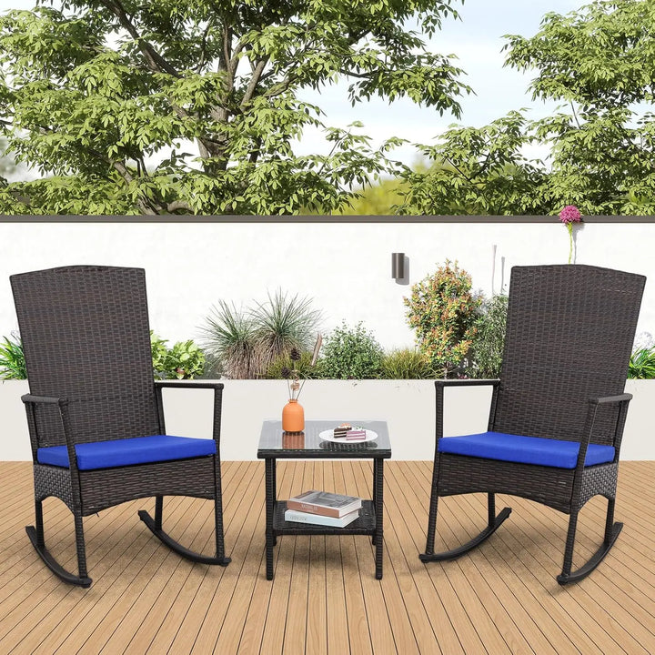3-Piece Patio Rattan Bistro Set