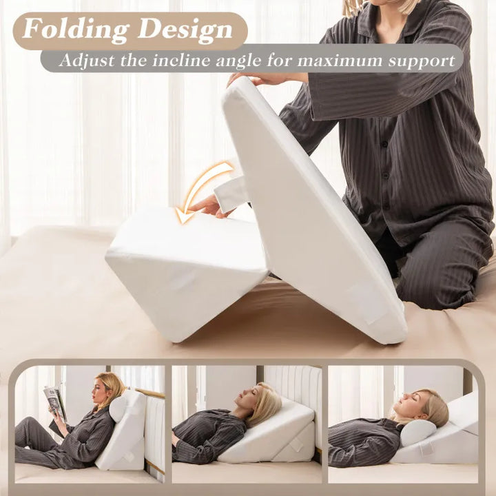3 Pieces Bed Wedge Pillow Set with Air Memory Foam