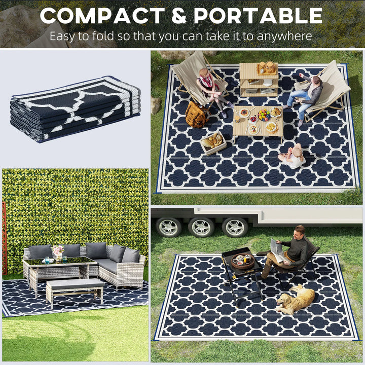 Exclusive Outsunny Reversible Outdoor Rug Carpet - Premium 9' x 18' Waterproof Camping Collection