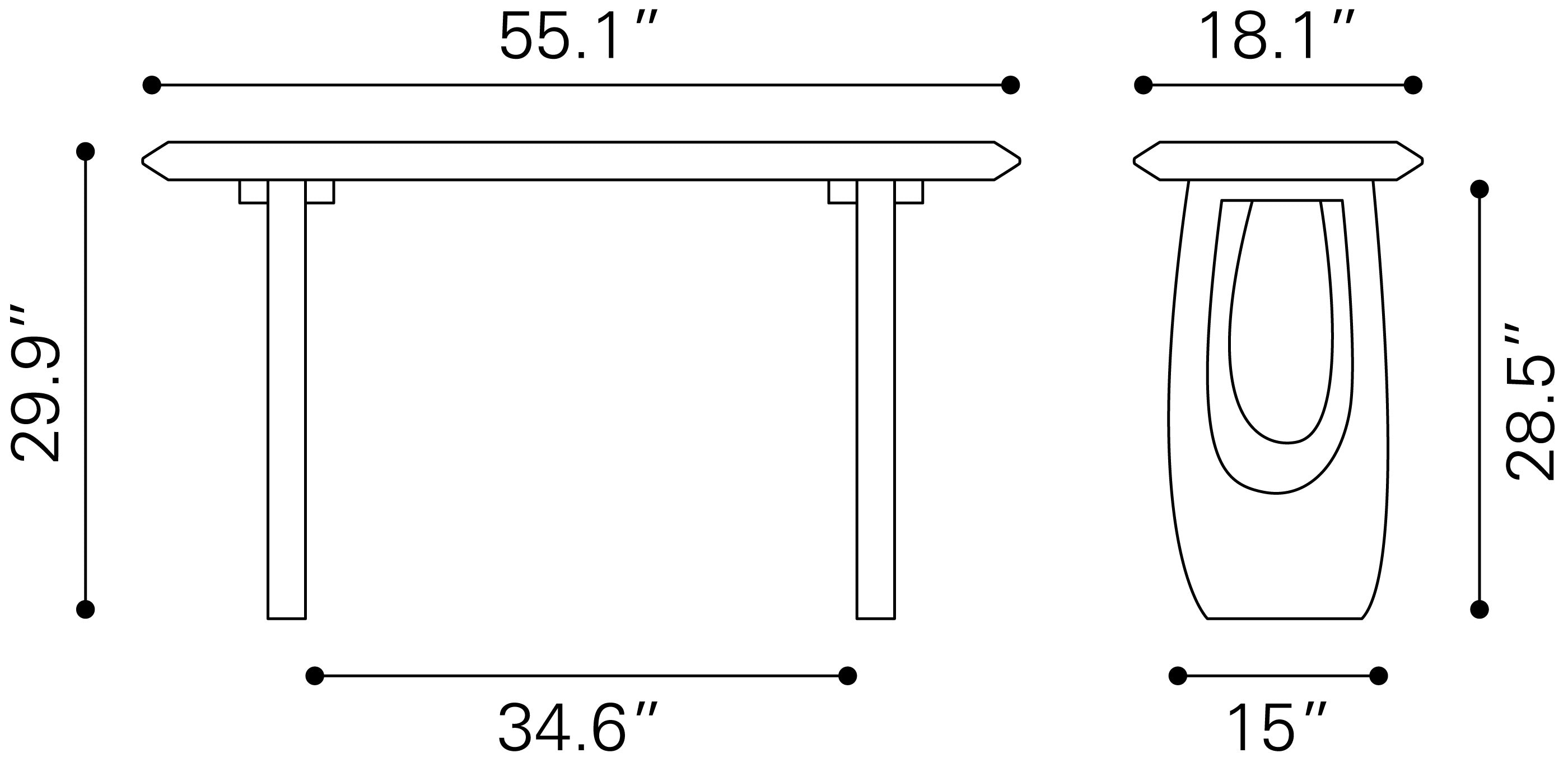 Arasan Console Table Black