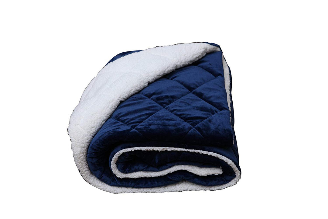 NavyQuilt Plush Microfiber Throw Blanket – Soft Quilted Comfort | Oversized Luxury | Trufairs
