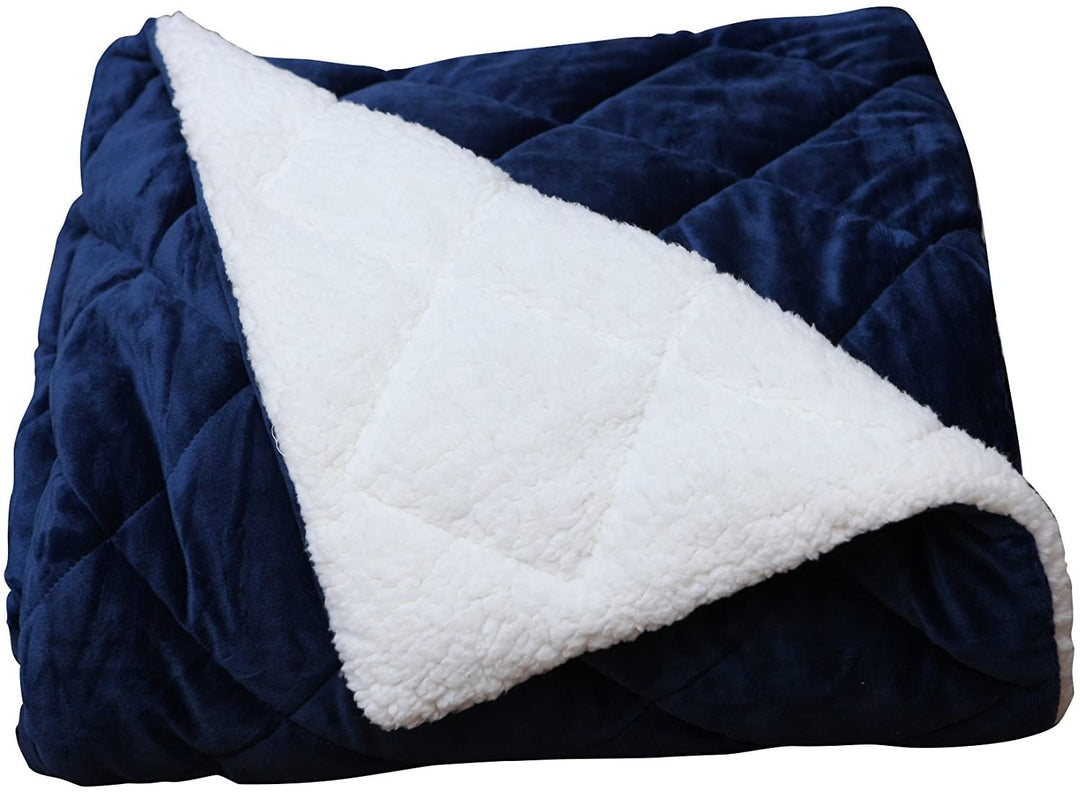 NavyQuilt Plush Microfiber Throw Blanket – Soft Quilted Comfort | Oversized Luxury | Trufairs