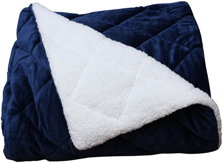 NavyQuilt Plush Microfiber Throw Blanket – Soft Quilted Comfort | Oversized Luxury | Trufairs