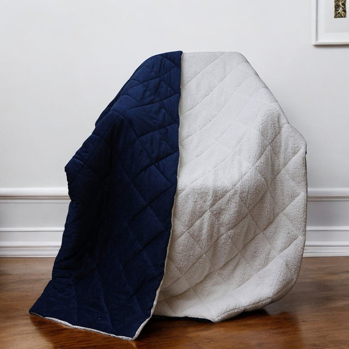 NavyQuilt Plush Microfiber Throw Blanket – Soft Quilted Comfort | Oversized Luxury | Trufairs