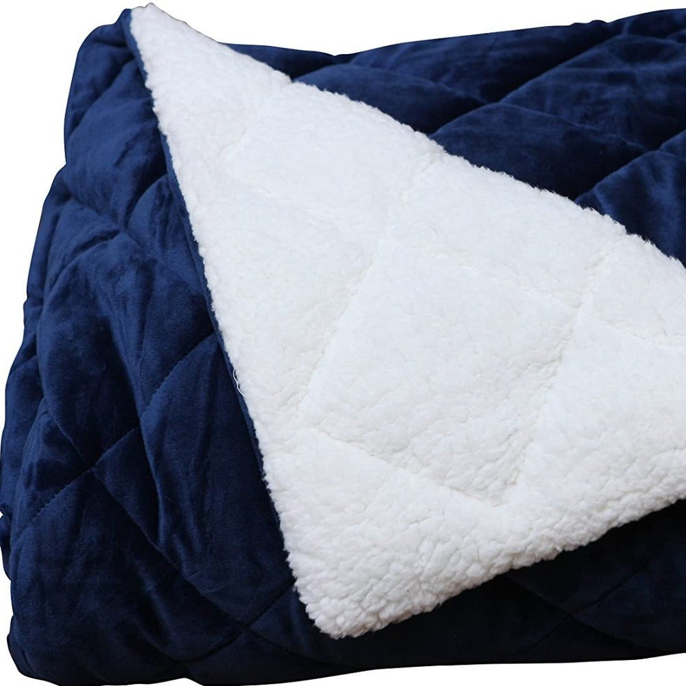 NavyQuilt Plush Microfiber Throw Blanket – Soft Quilted Comfort | Oversized Luxury | Trufairs