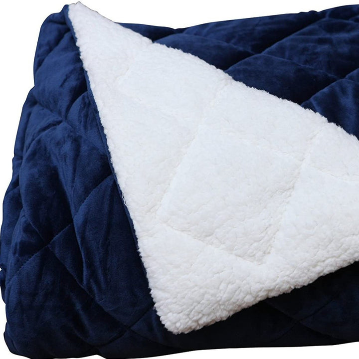 NavyQuilt Plush Microfiber Throw Blanket – Soft Quilted Comfort | Oversized Luxury | Trufairs