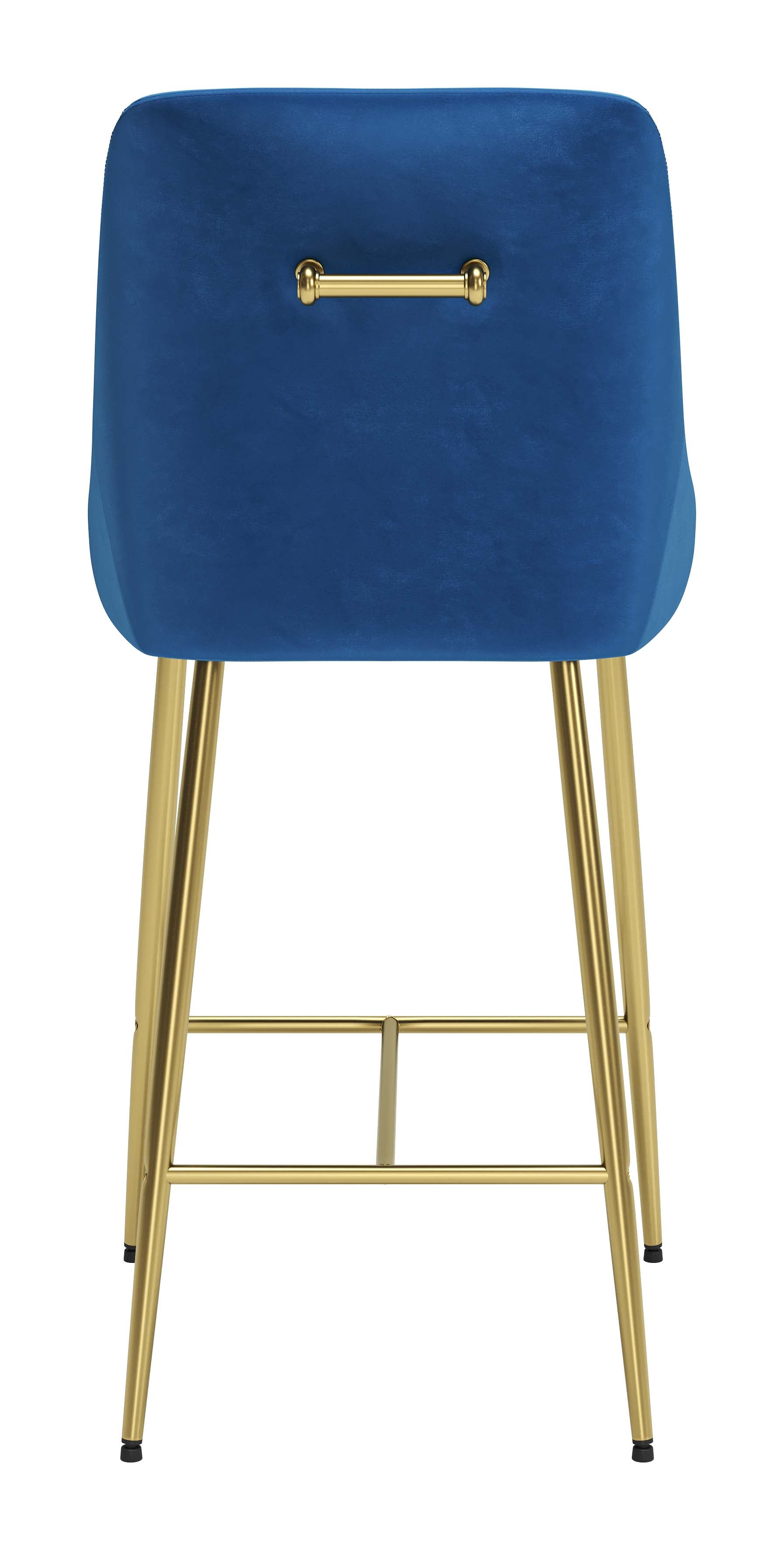 Madelaine Counter Stool Navy Blue & Gold