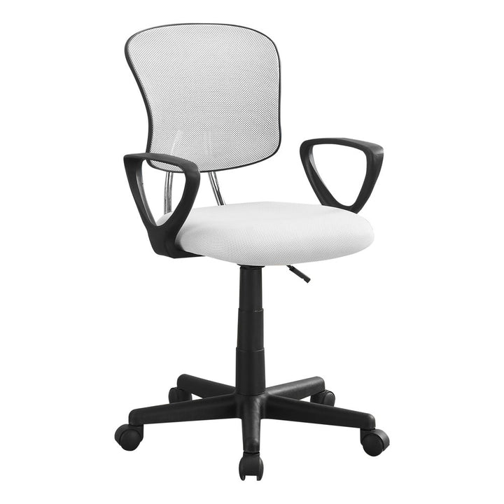Black Polyester Seat Swivel Adjustable Task Chair Mesh Back Plastic Frame