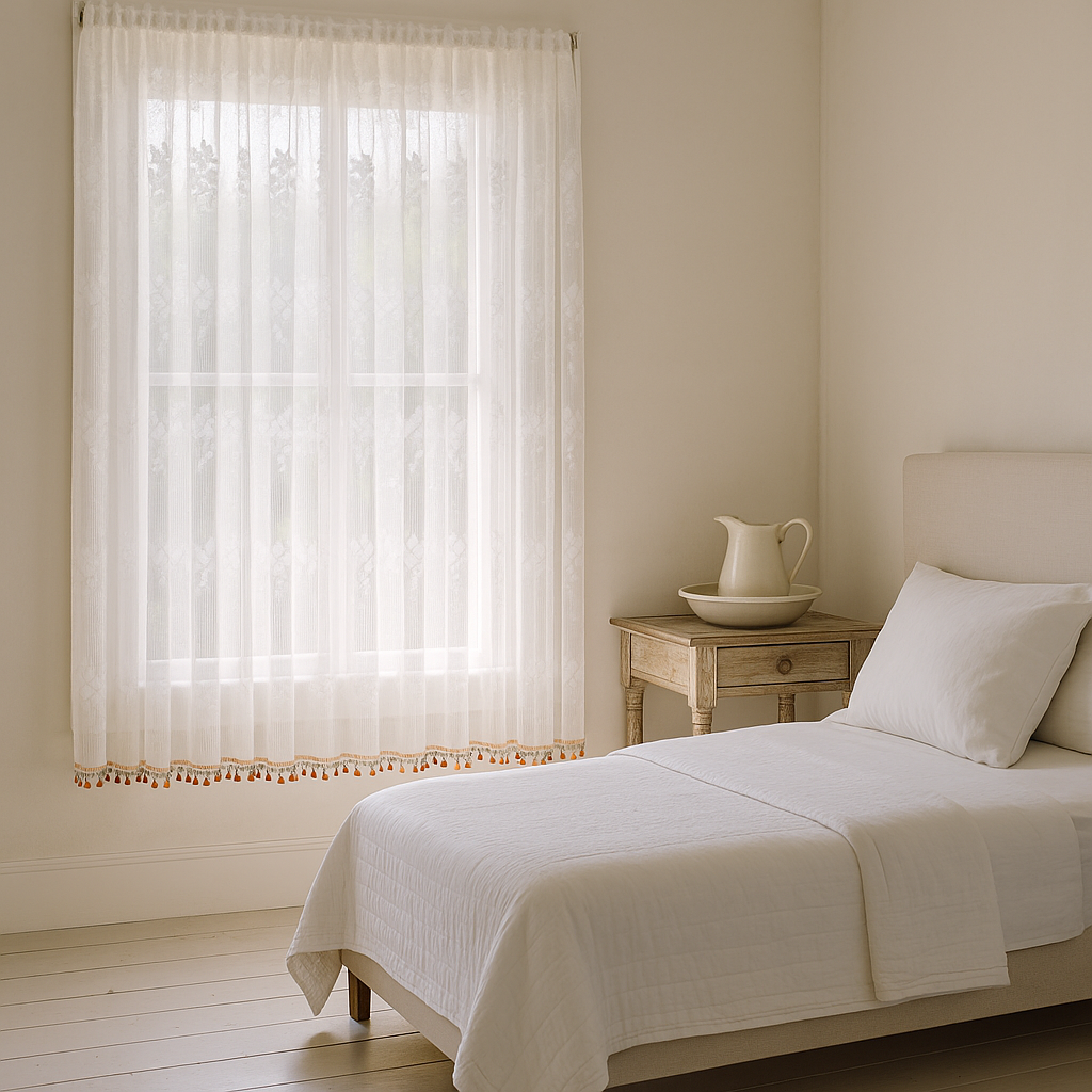 Semi-Sheer Short Kitchen Cafe Tier Curtain Pendant Doorway Curtain Bedroom Decor,59x35 inch