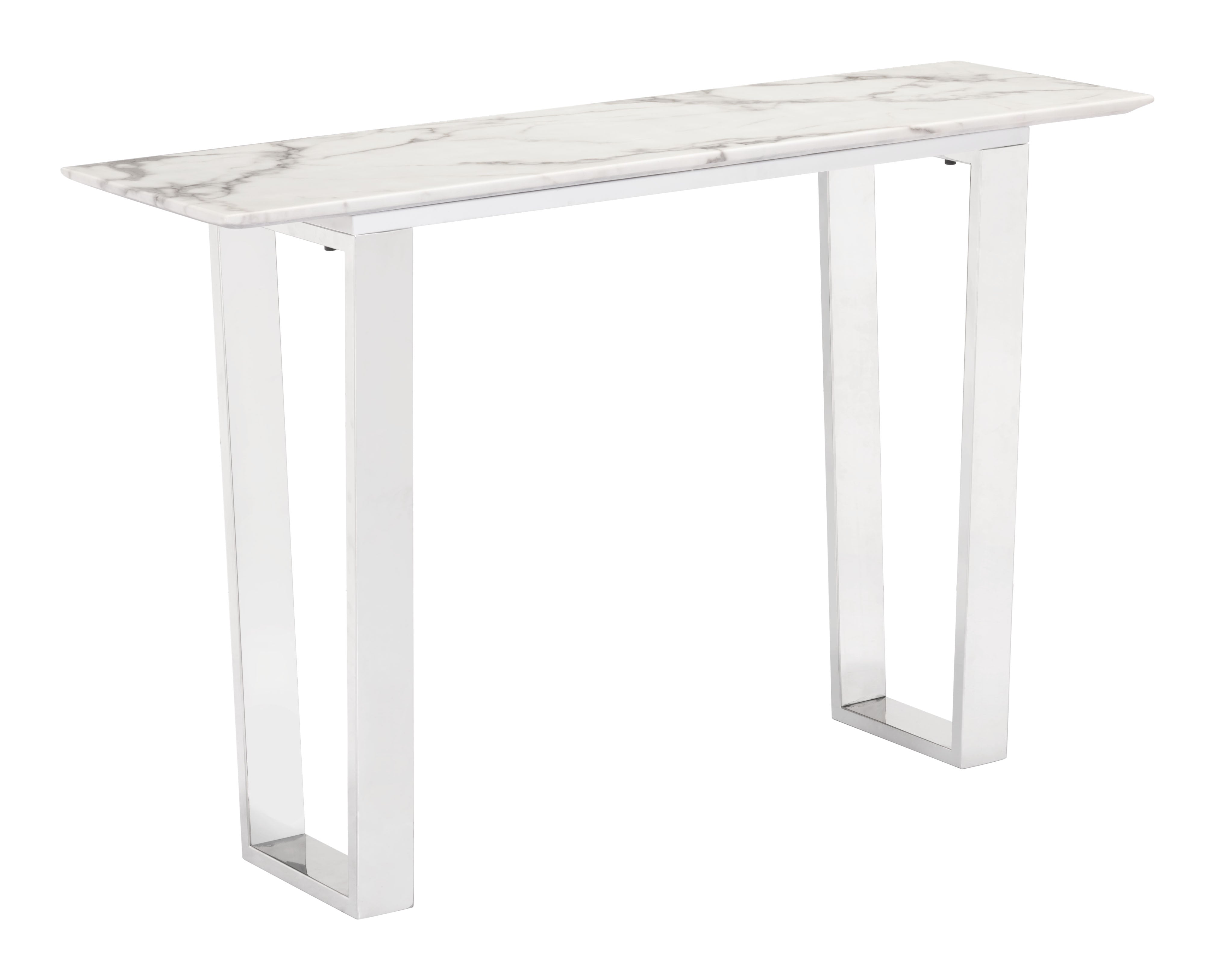 Atlas Console Table White & Silver