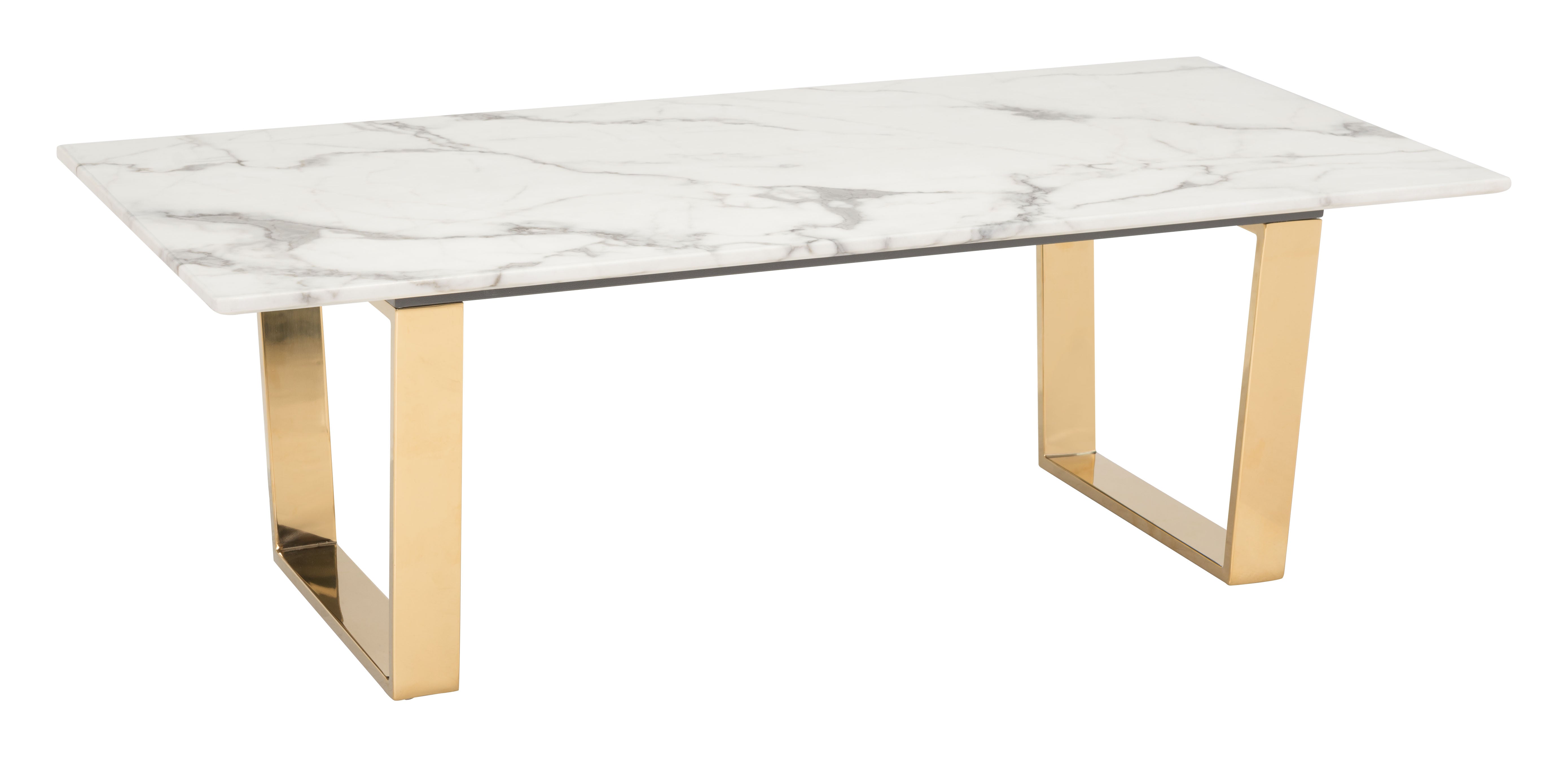 Atlas Coffee Table White & Gold