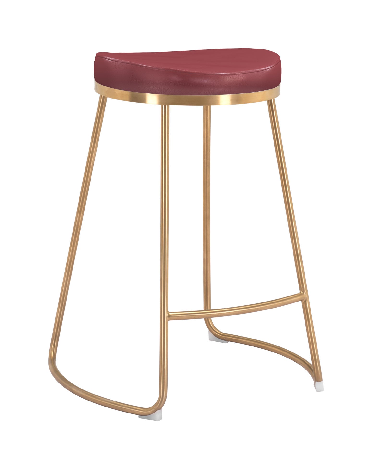 Bree Counter Stool Burgundy & Gold