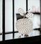 Premium 8" Silver and Faux Crystal Decorative Apple Tabletop Sculpture - Modern Glam Luxe Accent with Hand-Finished Details