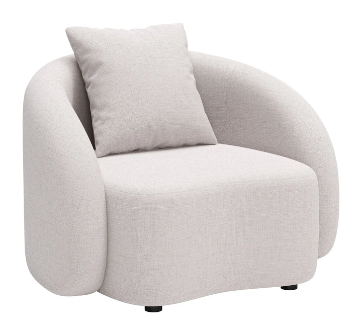 Sunny Isles Accent Chair Beige – Durable Outdoor Olefin & Aluminum | Patio & Lounge | Trufairs