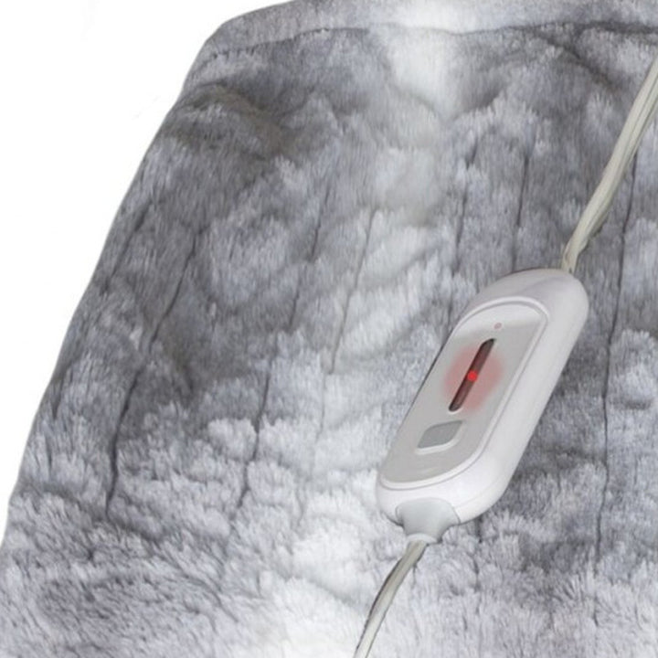 Striped Heated Electric Throw – Soft Gray & White Warmth | 50x60in Modern Blanket | Trufairs