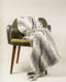 Striped Heated Electric Throw – Soft Gray & White Warmth | 50x60in Modern Blanket | Trufairs