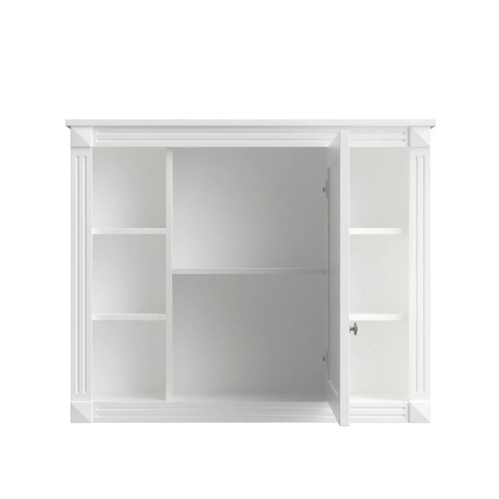 36'' Bathroom Vanity with Top Sink, Royal Blue Mirror Cabinet, Modern Bathroom Storage Cabinet with 2 Soft Closing Doors and 2 Drawers, Single Sink Bathroom Vanity