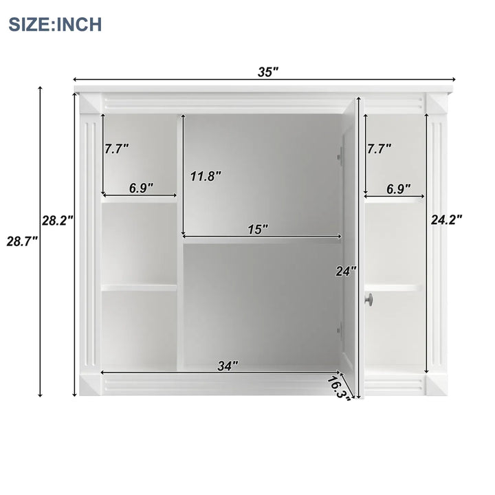 36'' Bathroom Vanity with Top Sink, Royal Blue Mirror Cabinet, Modern Bathroom Storage Cabinet with 2 Soft Closing Doors and 2 Drawers, Single Sink Bathroom Vanity
