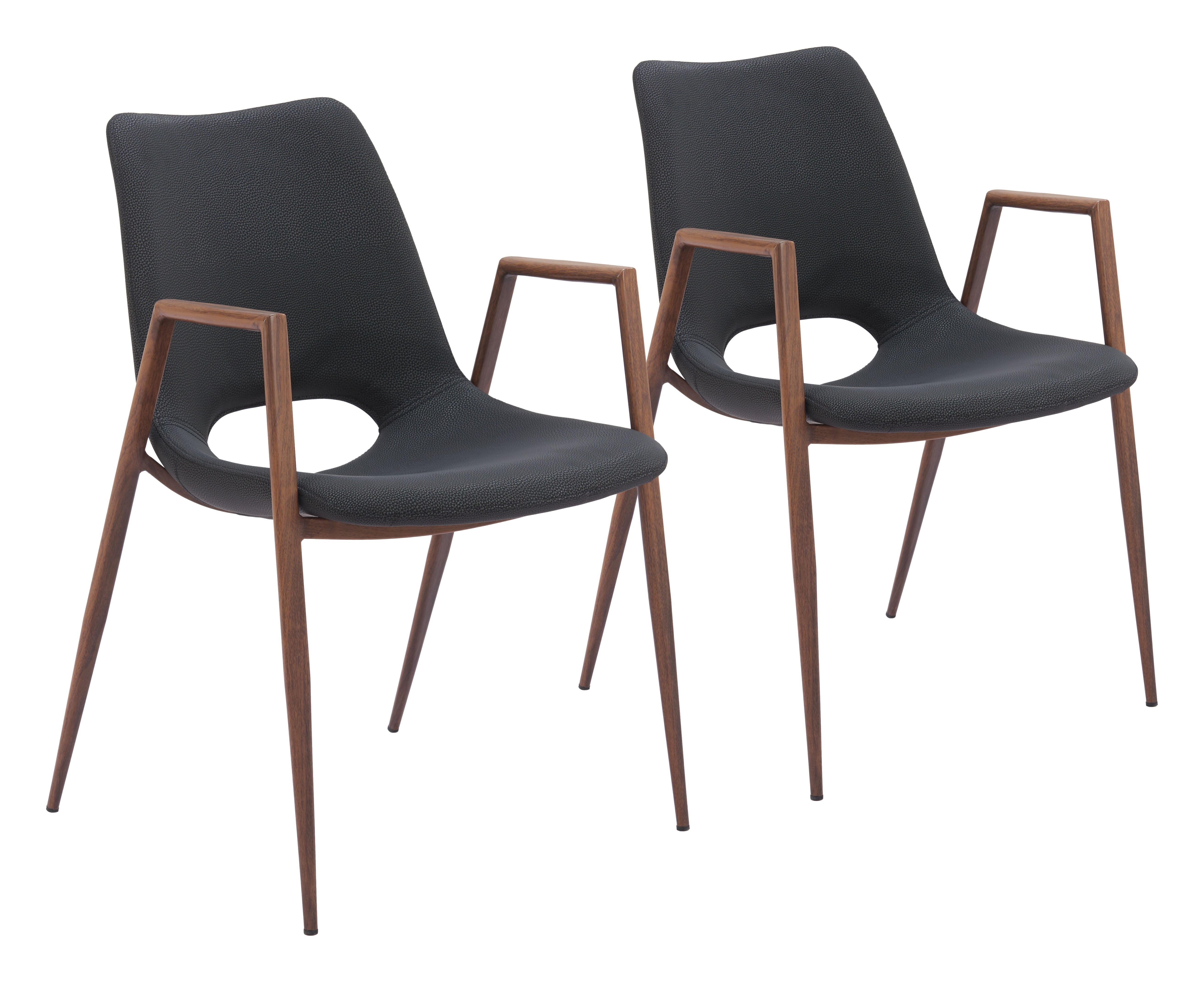 Desi Dining Chair Black & Walnut