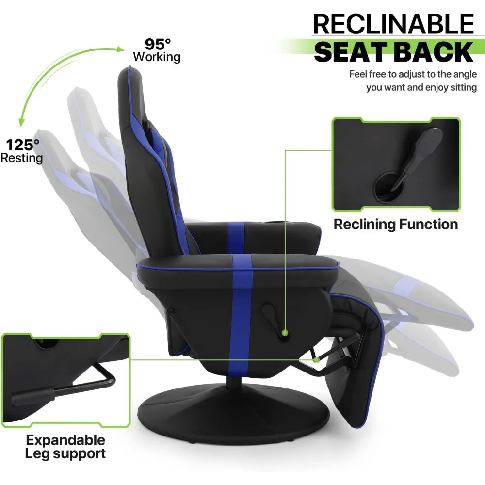 360° Swivel Gaming Recliner Chair