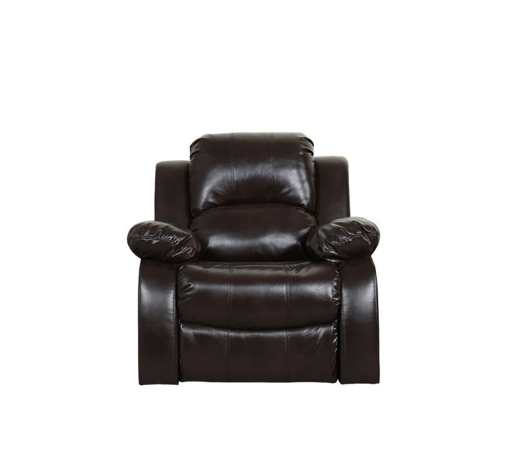Brown Leather Match Manual Reclining Chair - Premium Comfort for Living Room Relaxation