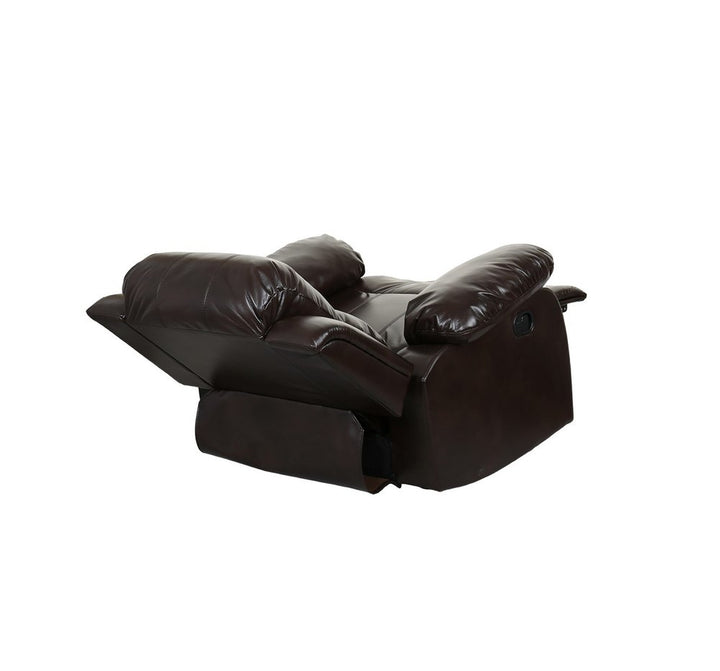 Brown Leather Match Manual Reclining Chair - Premium Comfort for Living Room Relaxation