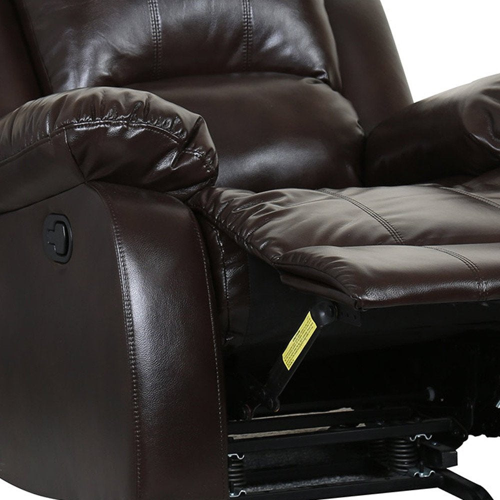Brown Leather Match Manual Reclining Chair - Premium Comfort for Living Room Relaxation