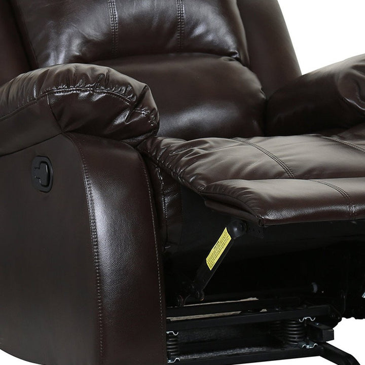 Brown Leather Match Manual Reclining Chair - Premium Comfort for Living Room Relaxation
