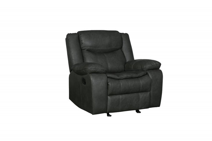 Gray Leather Match Manual Reclining Chair - Premium Power Recliner for Living Room Comfort