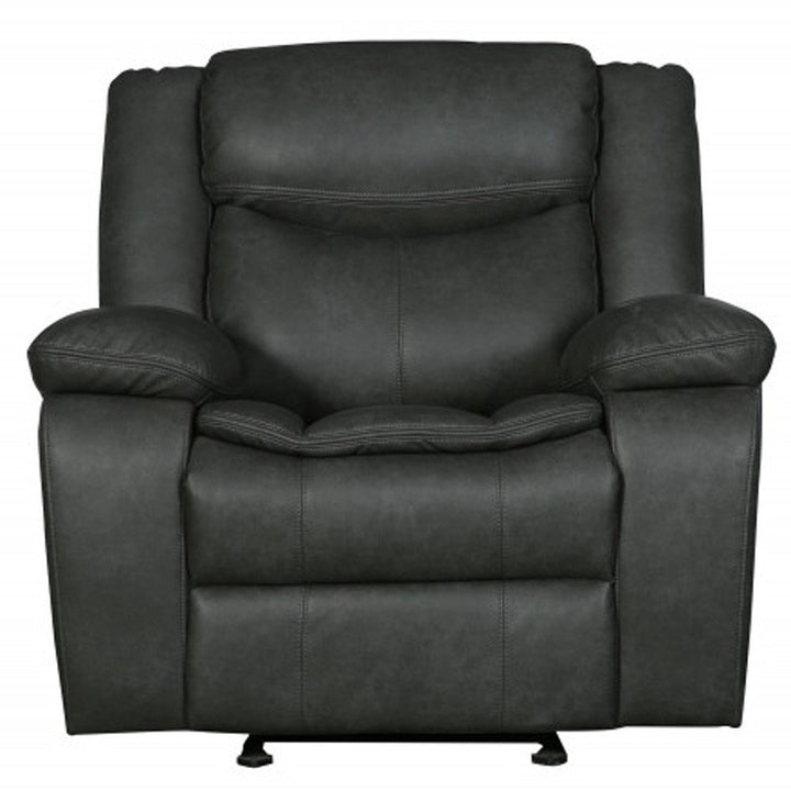 Gray Leather Match Manual Reclining Chair - Premium Power Recliner for Living Room Comfort
