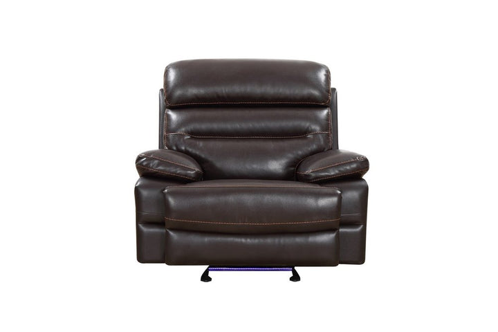 Brown Power Reclining Chair - Modern Leather Comfort with Full Recline