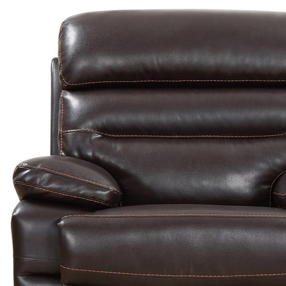 Brown Power Reclining Chair - Modern Leather Comfort with Full Recline