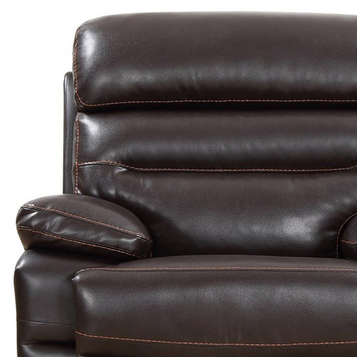 Brown Power Reclining Chair - Modern Leather Comfort with Full Recline