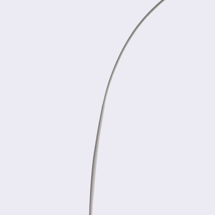 91" White Steel Arched With White Metal Shade