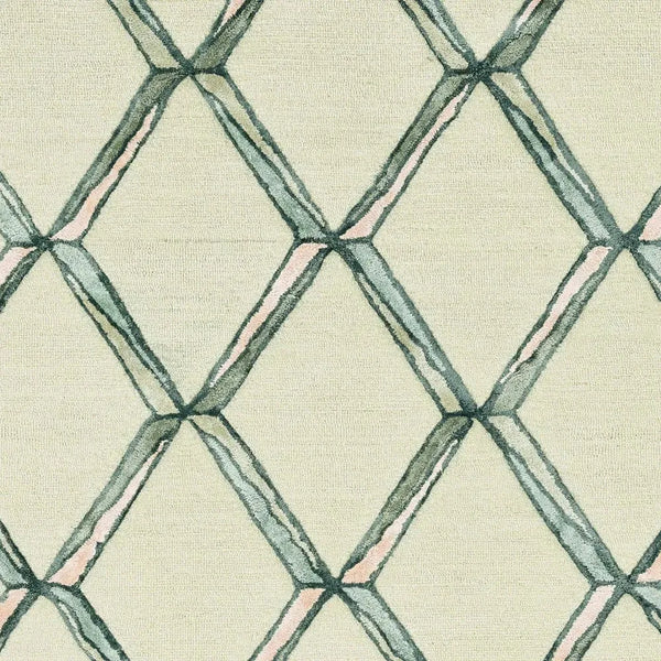 12' X 15' Cream Wool Geometric Hand Tufted Area Rug