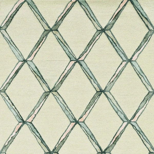 12' X 15' Cream Wool Geometric Hand Tufted Area Rug