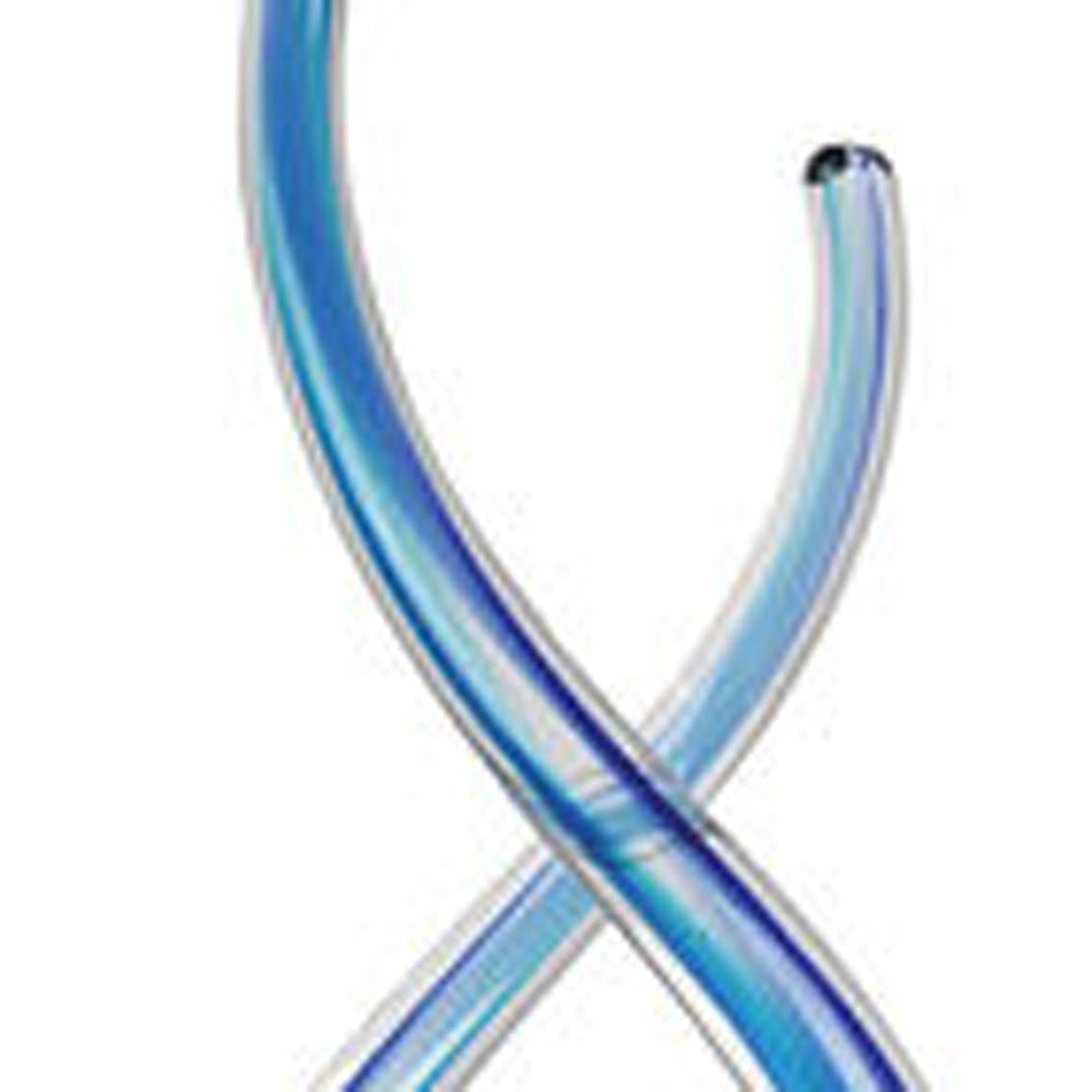Premium 20" Clear and Blue Murano Glass Modern Abstract Tabletop Sculpture - Contemporary Artisan-Crafted Decorative Accent