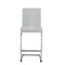 Set of Four 26 " White And Silver Metal Low Back Counter Height Bar Chairs