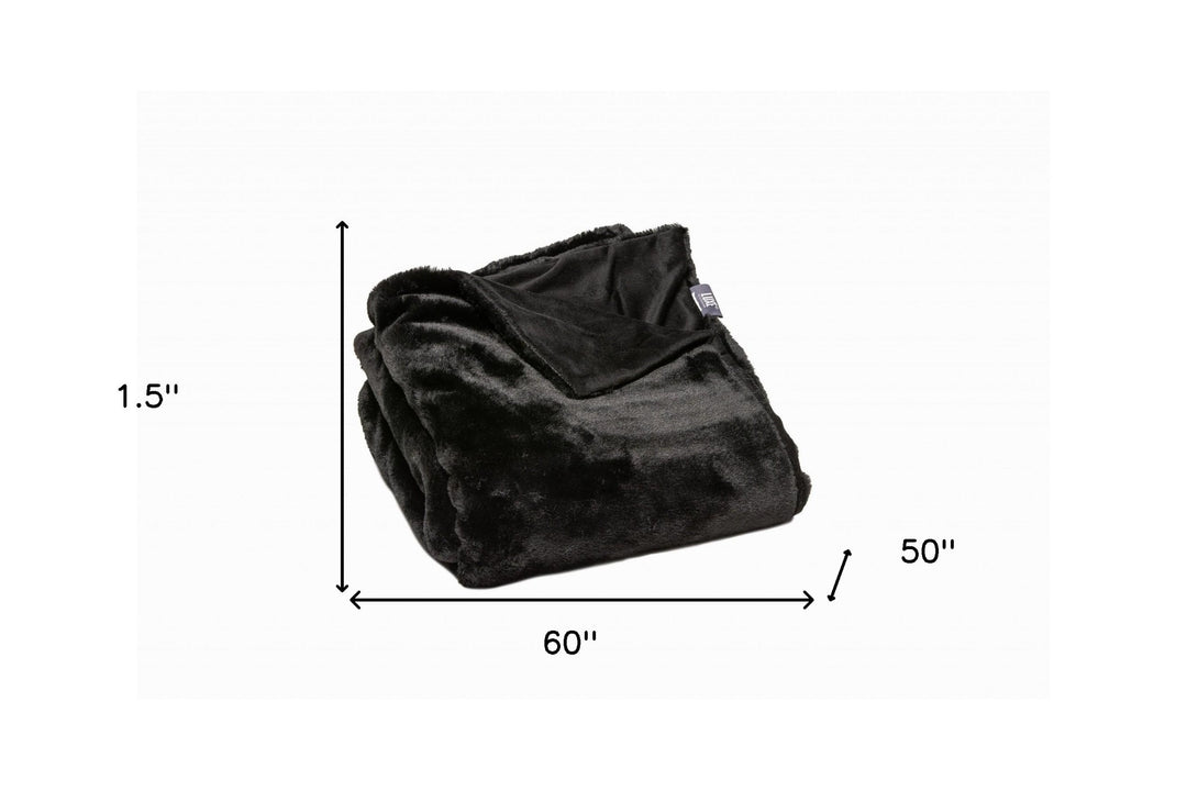 BlackVelvet Luxe Faux Fur Throw Blanket – Dramatic Plush Comfort | Contemporary Accent | Trufairs
