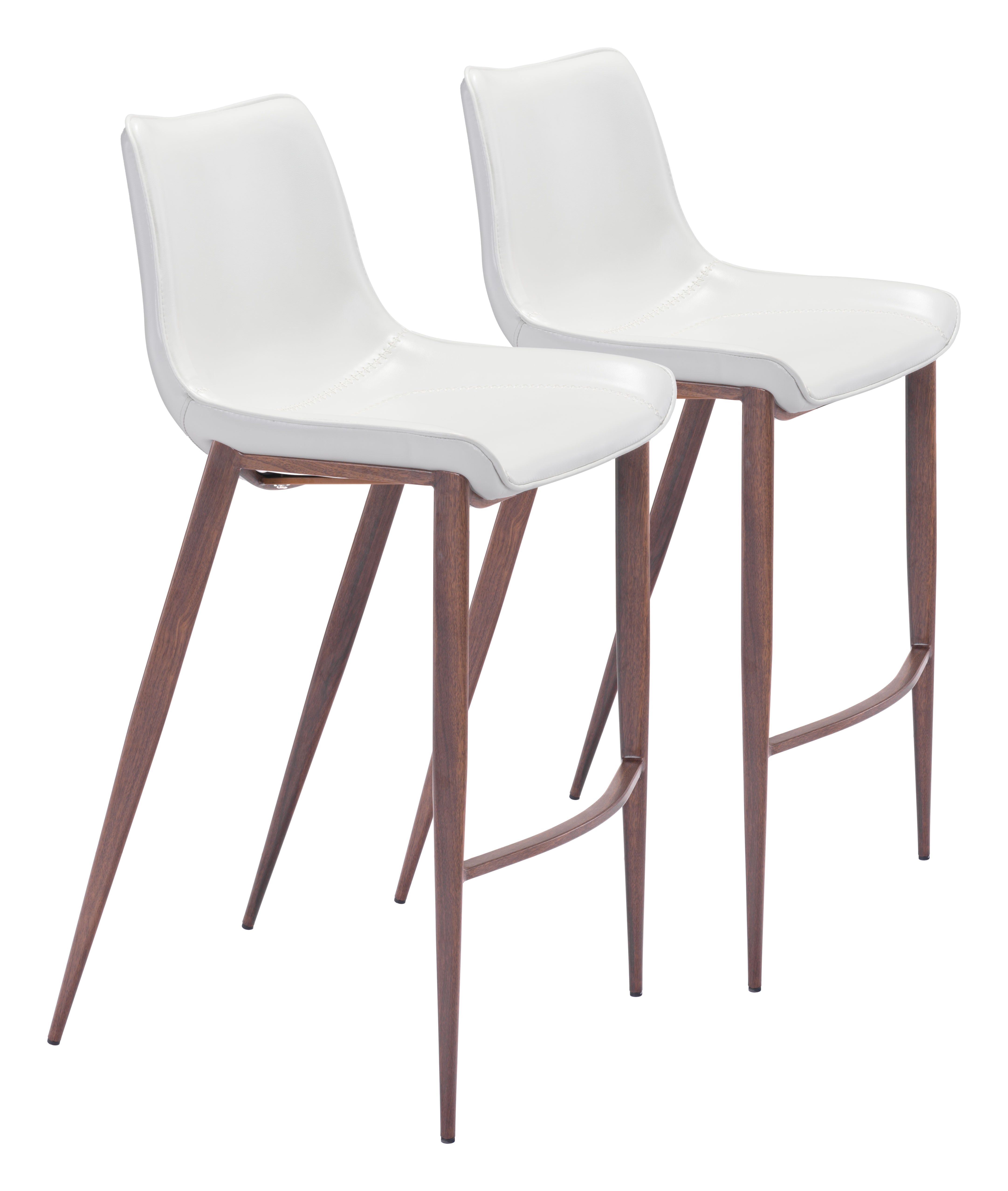 Magnus Barstool White & Walnut