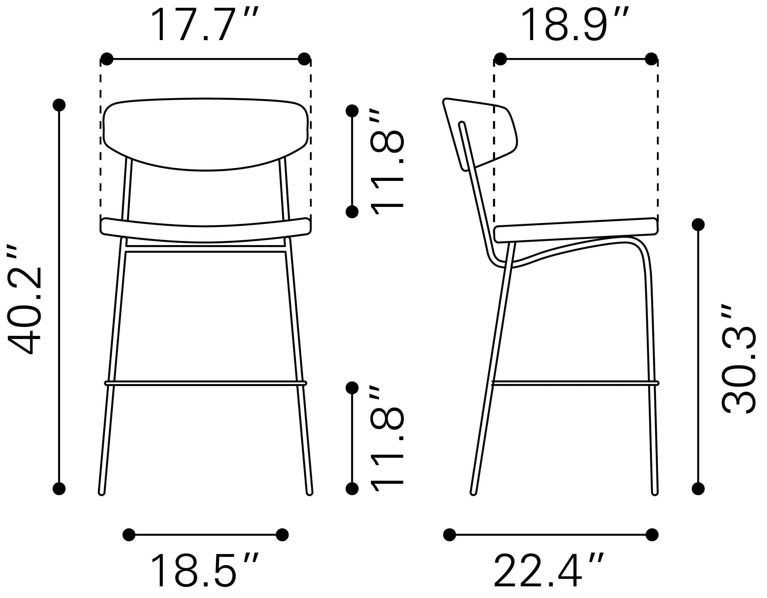 Charon Barstool (Set of 2) Vintage Brown